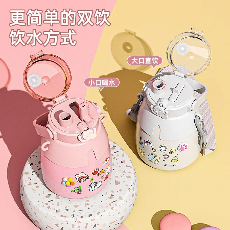 

New cute type thermos cup 304 stainless steel large capacity Internet red belly printed gift cup