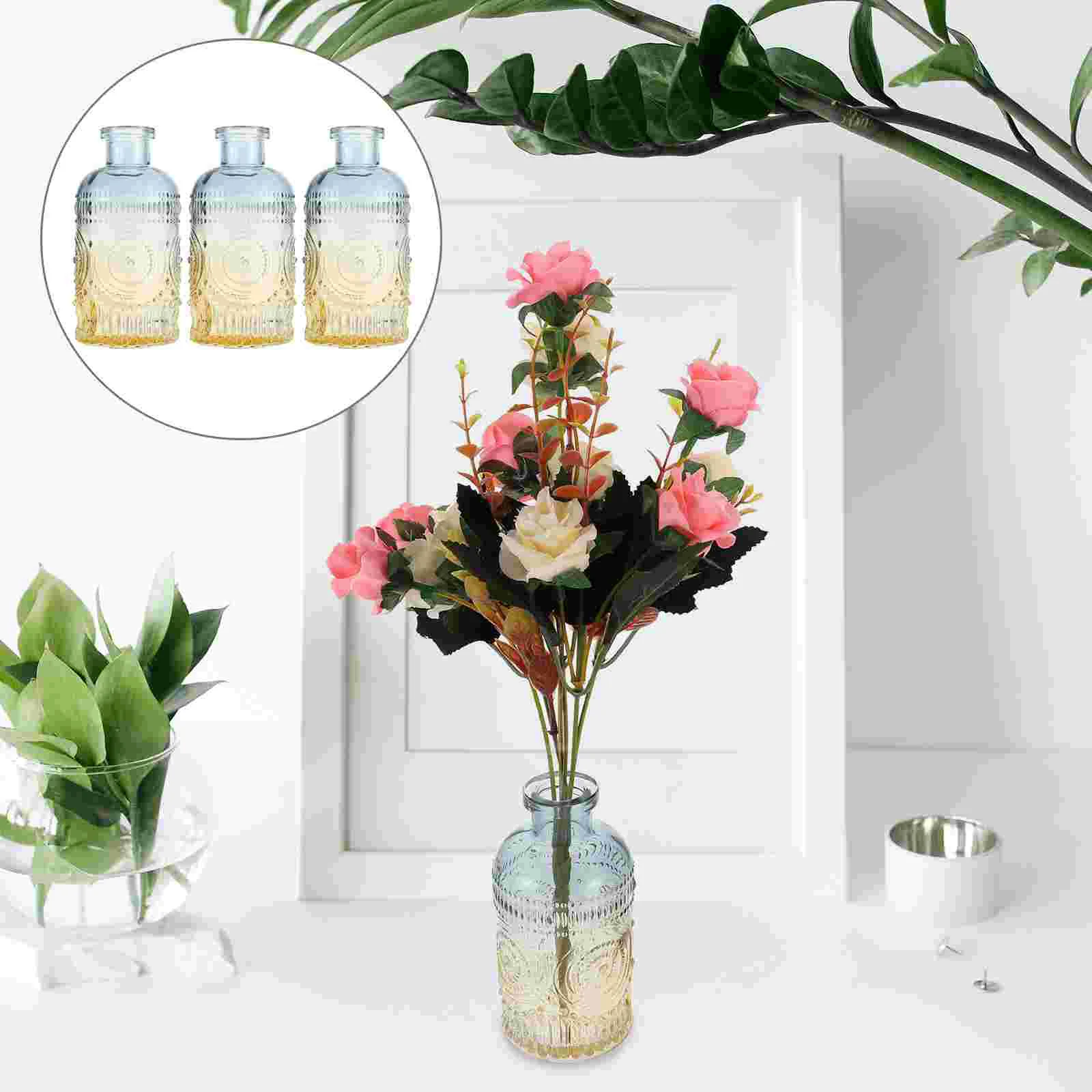 

Vaseflower Vases Bud Floral Hydroponic Planter Crystal Clear Decorative Tallsmall Vintage Potarrangement Decor Container Mini