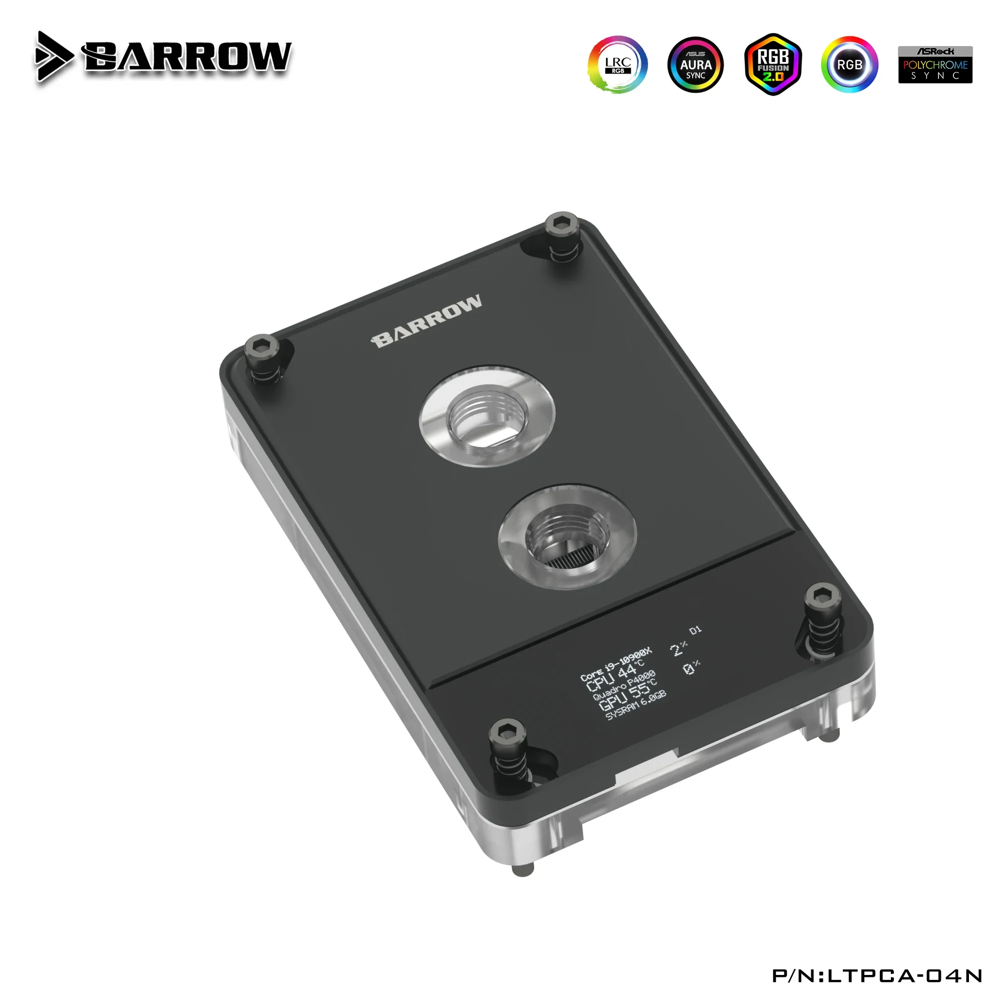 Цифровой дисплей с водяным блоком процессора Barrow для AM5 AM4 AM3 INTEL LGA 115X 1200 1700 X299 X99 5 В