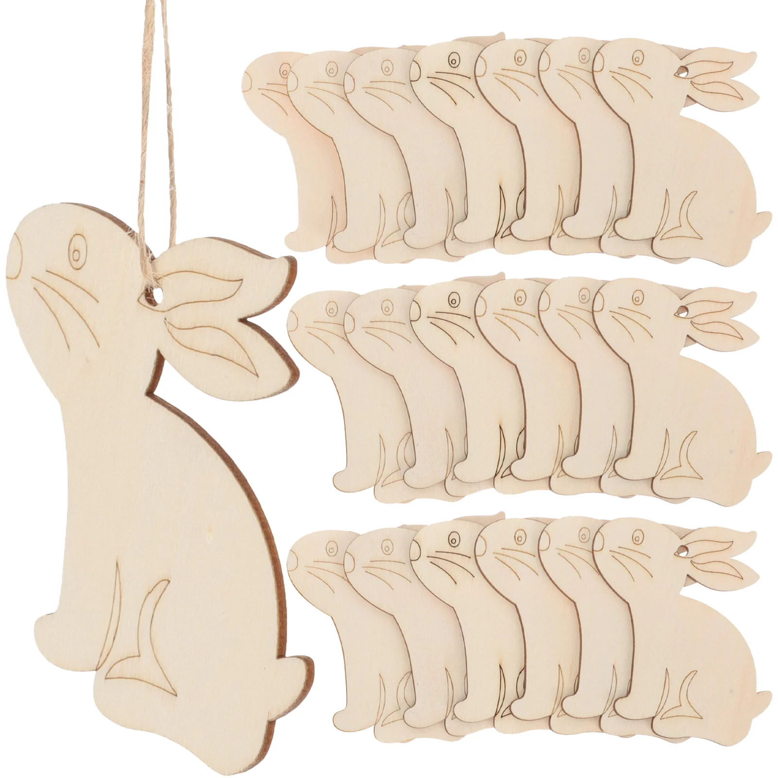 

Easter Wood Wooden Bunny Cutouts Rabbit Hanging Crafts Ornaments Ornament Slice Diy Pendants Sculpture Figurines Kids Painting