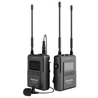saramonic uwmic9s kit1 mini uhf video broadcast podcast interview lavalier wireless microphone system for dslr camera camcorder