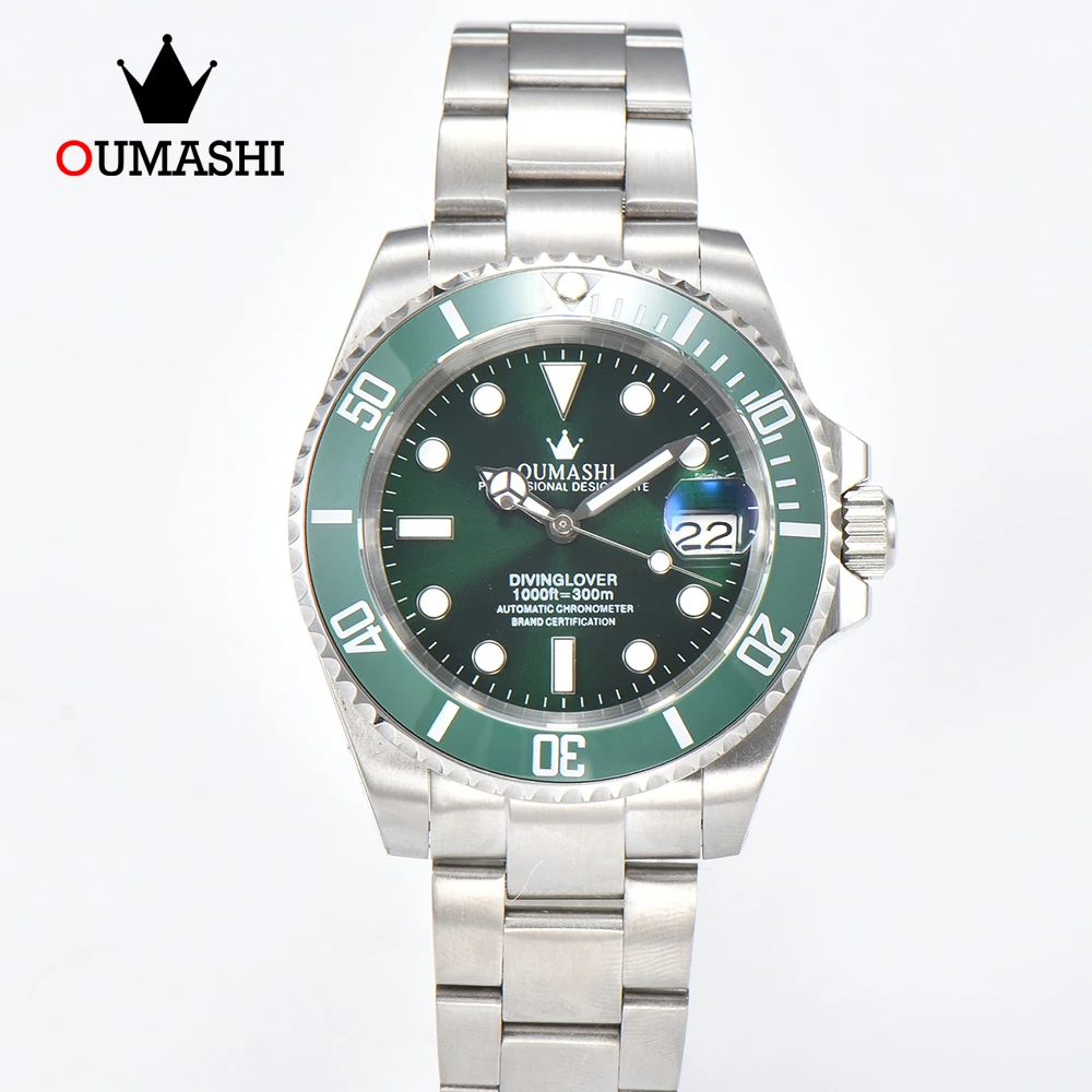 Мужские часы 40 мм нержавеющая сталь 316L автоматические для дайвинга мужчин с