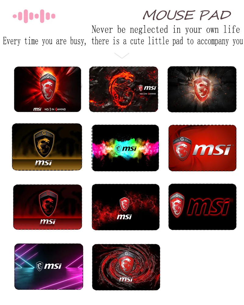 MSI Mouse Pad Small Gamer Anti-slip Rubber Gaming Accessories Mousepad Keyboard Laptop Computer Speed Mice Mouse Desk Play Mat