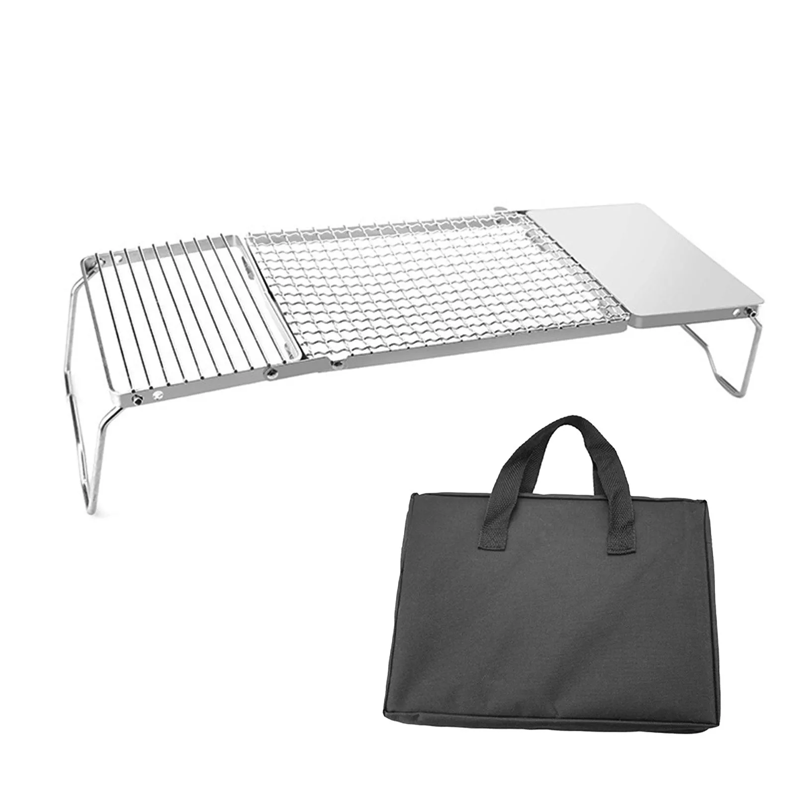 

Folding Campfire Grill | Heavy Duty Stainless Steel Campfire Grill Grate | Portable Camping Foldable Grill with Carrying Bag for