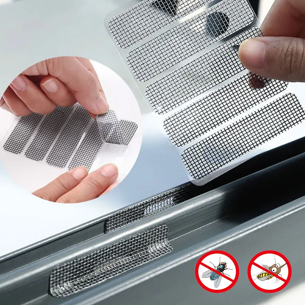 

6-50pcs Adhesive Fix Net Window Home Anti Mosquito Fly Bug Insect Repair Screen Wall Patch Stickers Mesh Window Screen
