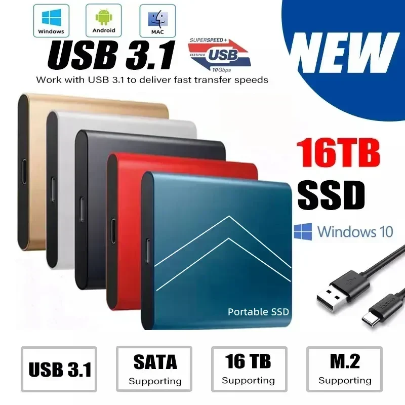 Внешний твердотельный накопитель HD 64 ТБ Портативный жесткий диск 4 8 Жесткие