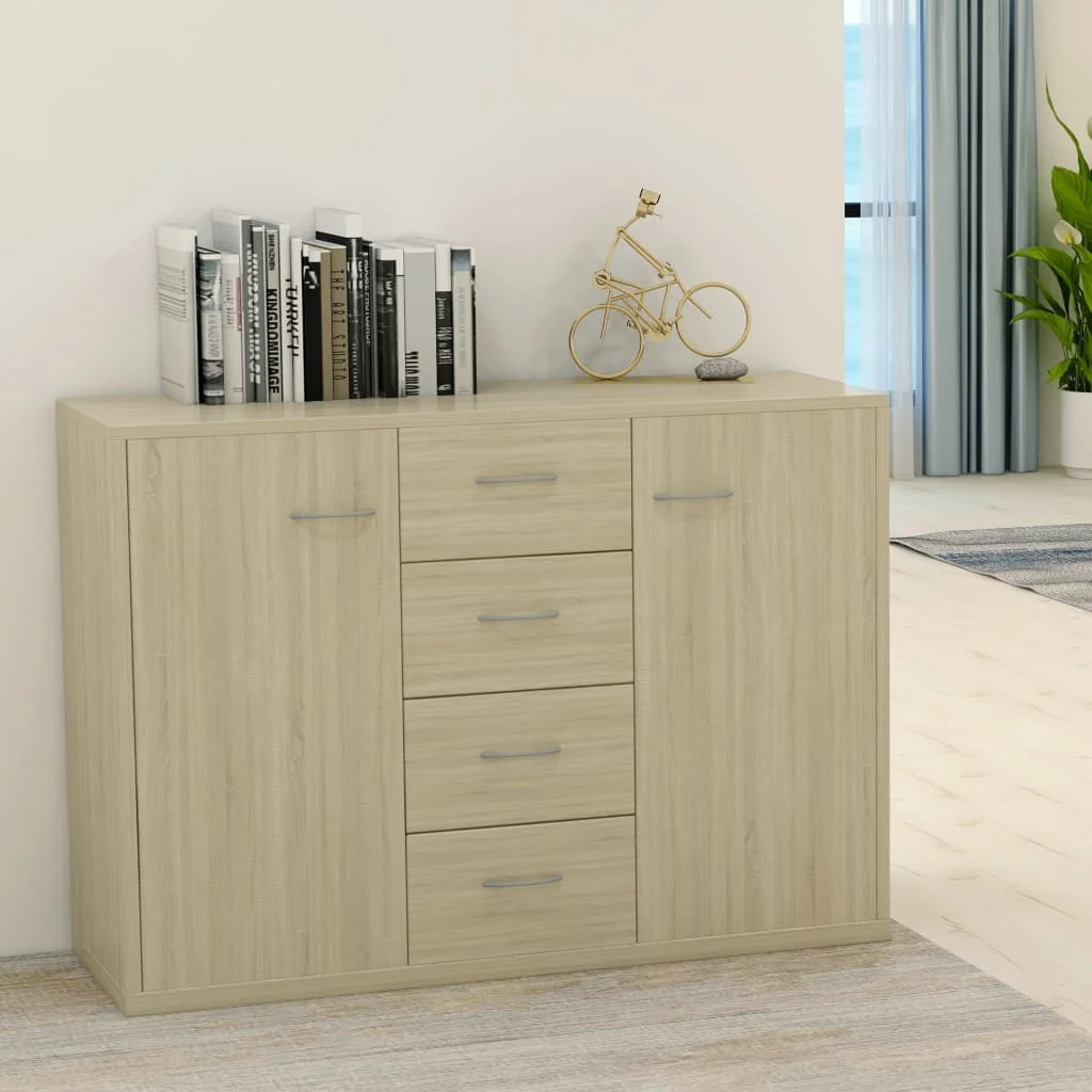 

Sideboards and Buffets Cabinet with Storage Modern Home Decor Sonoma Oak 34.6"x11.8"x25.6" Chipboard