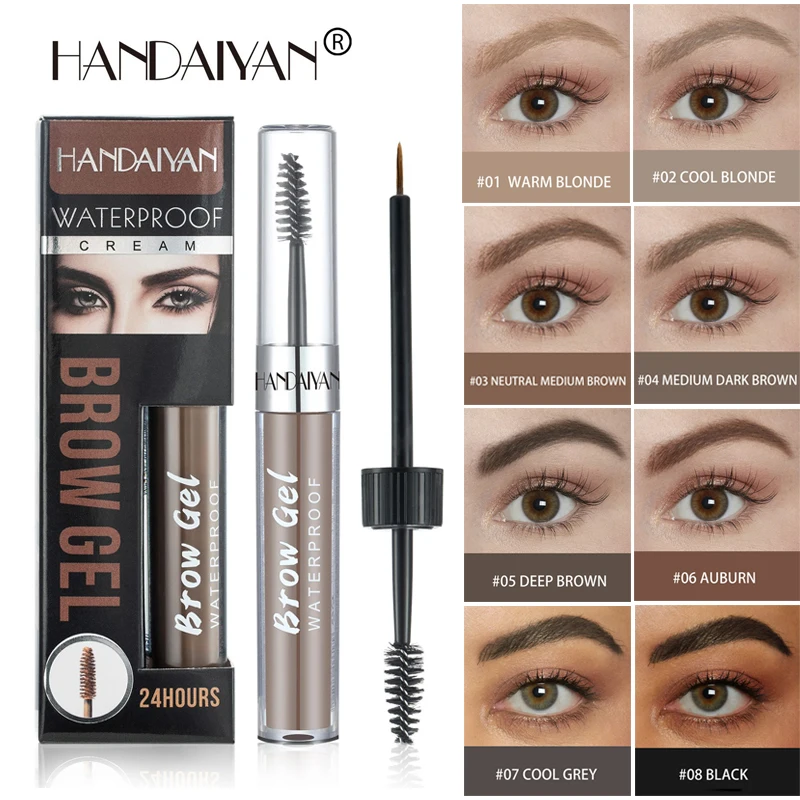 

Professional Eyebrow Cream Gel Makeup Eyebrow Tattoo Pen Tint Long Lasting Waterproof Eyebrow Gel Double Head with Eyebrow Brush