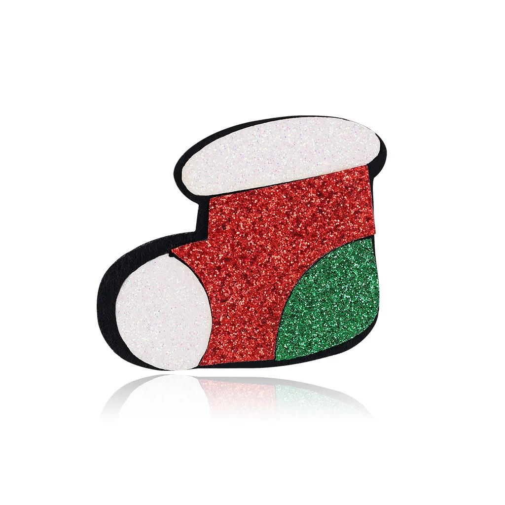 

TULX Handmade Felt Christmas Boots Brooches For Children Women Jewelry Corsage Pin Prom Party Dress Coat Accessories