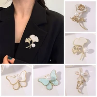 1pc classic small suit pin butterfly ginkgo rose peony flower creative temperament brooch