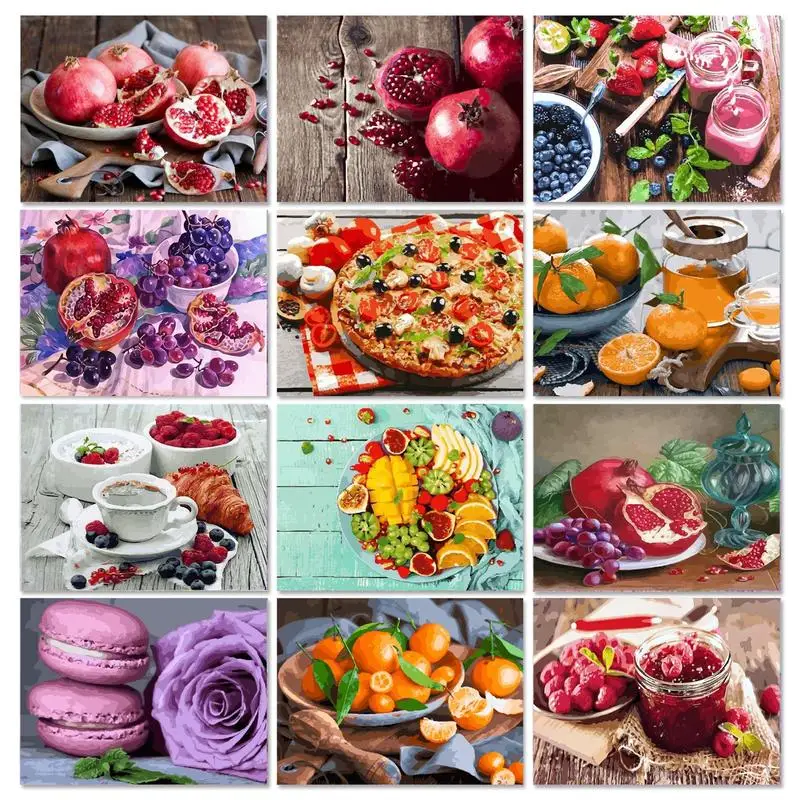 

GATYZTORY 40x50cm Frame Painting By Numbers For Adults Still Life Paint By Numbers Fruit Picture On Canvas For Wall Art Decor