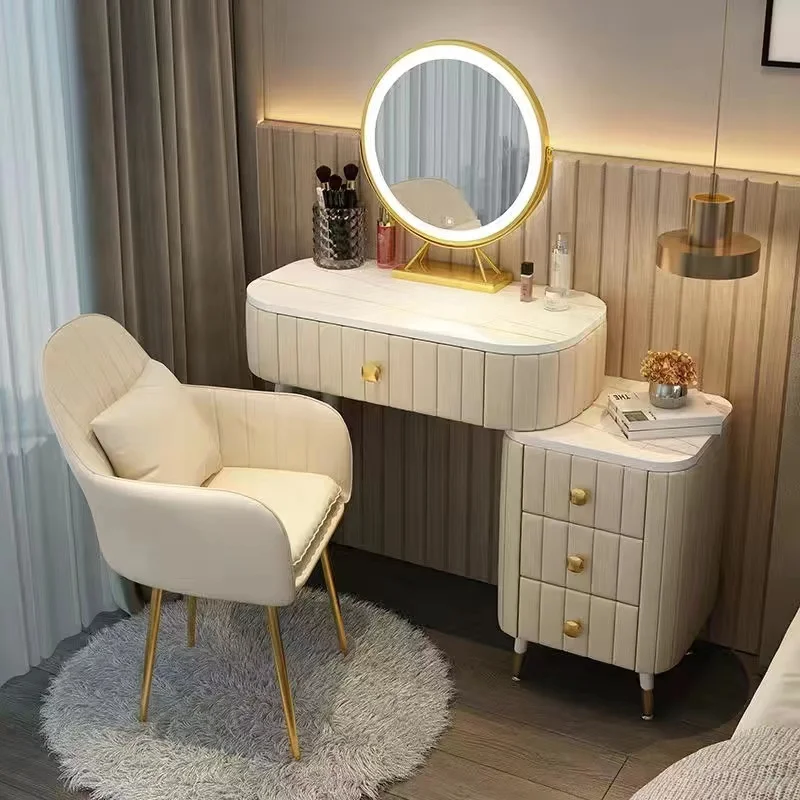 

Mirror Dressing Table Luxury Multifunction Makeup Modern Cabinets Drawers Sofas Dresser Organizer Penteadeira Bedroom Furniture