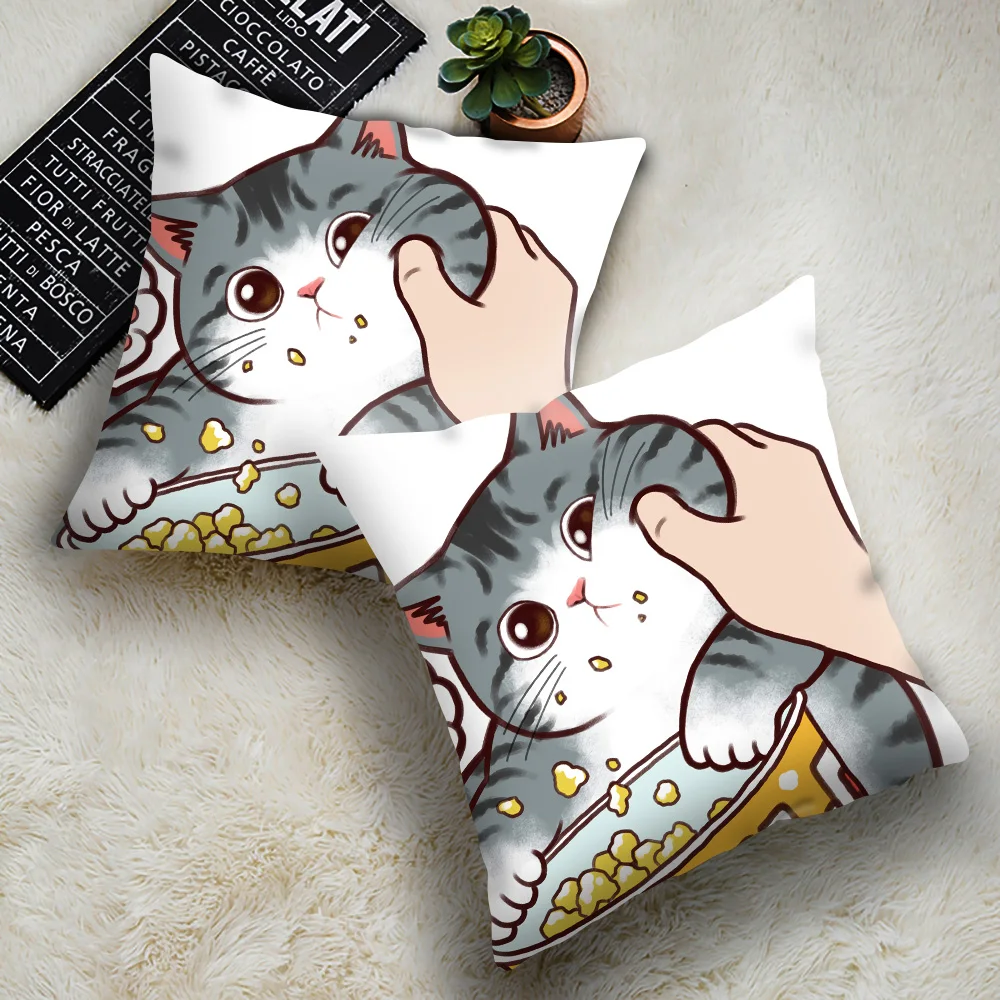 

Funny Cute Cat Glowing Cushion Cover Cartoon Pet Pillow Cover Printed Cushion Cover Car Sofa Home Decor Pillow