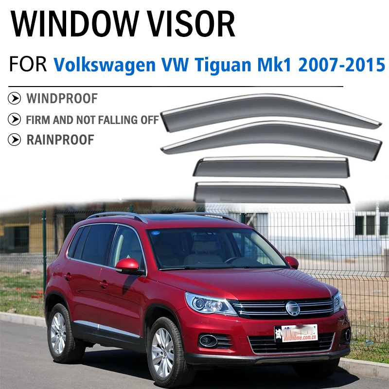 For Volkswagen VW Tiguan mk1 2007-2015 window visor car rain shield deflectors awning trim cover exterior accessories