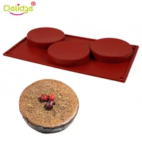 3 holes round cake mold silicone fondant chocolate mould diy cake decorating tools kitchen baking tray