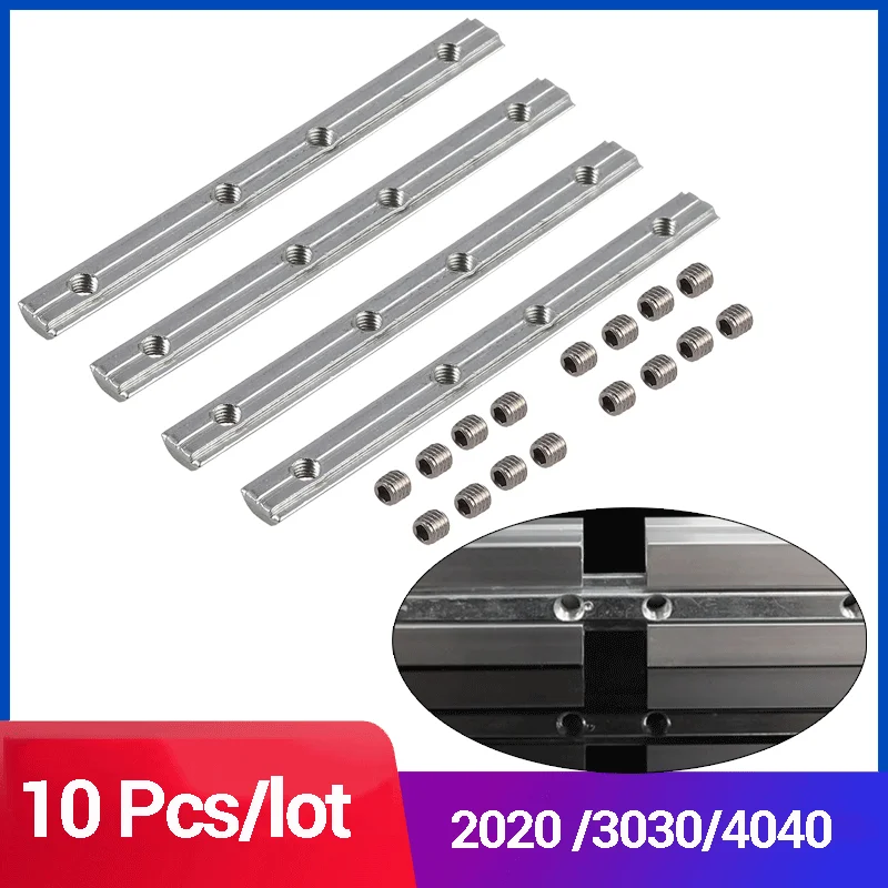 

10pcs 180 Degree Straight Joint Inside Connector Aluminium Profile Fittings Strip 2020 3030 4040 With M5 M6 Screws Profile