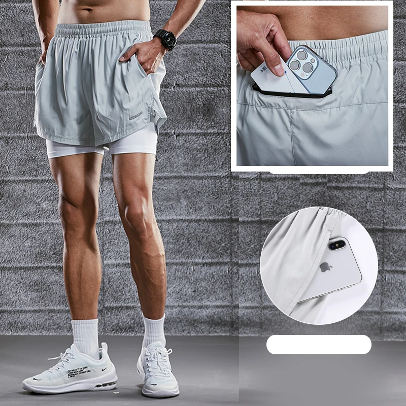 Fitness Running Sports With zipper Shorts Men's Quick-drying Summer Thin Loose Running Basketball Gym Training Casual Pants