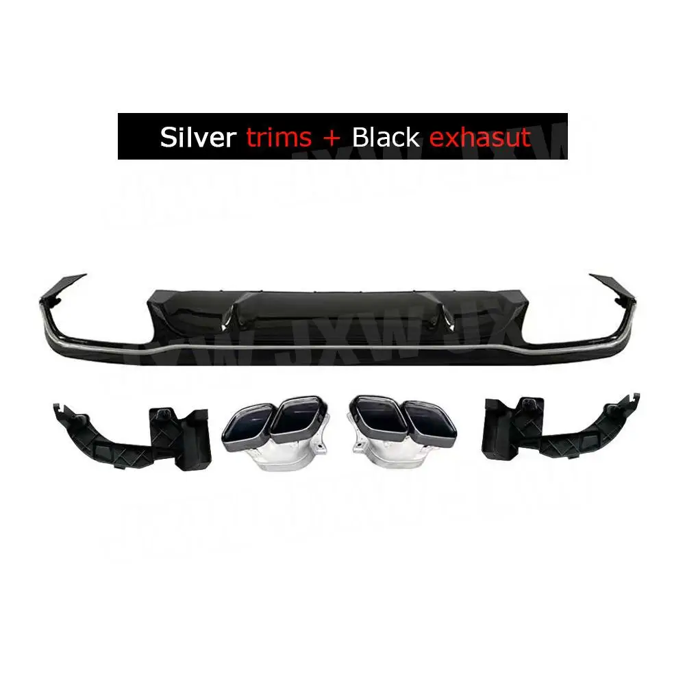 Диффузор для заднего бампера из АБС-пластика с насадками выхлопных газов Mercedes Benz