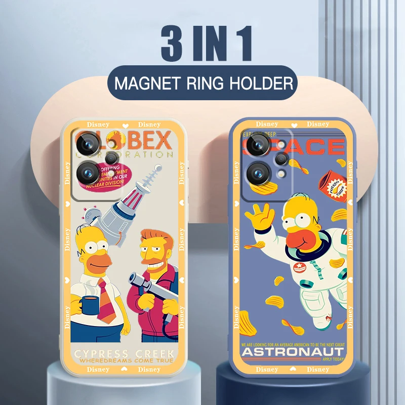 

Phone Case For OPPO Realme Q3S Q5i 50A 50i C21Y C11 GT Neo3 Neo2 9 9i 8 8i 7 Pro Plus Anime Simpsons Homer Disney Liquid Rope
