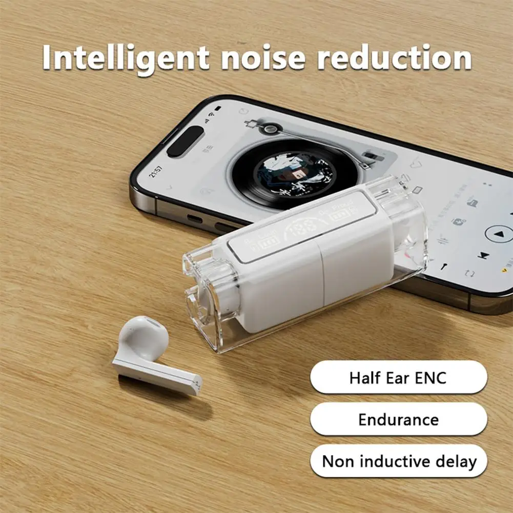 

Беспроводные Bluetooth-наушники Lb83 с прозрачной зарядкой