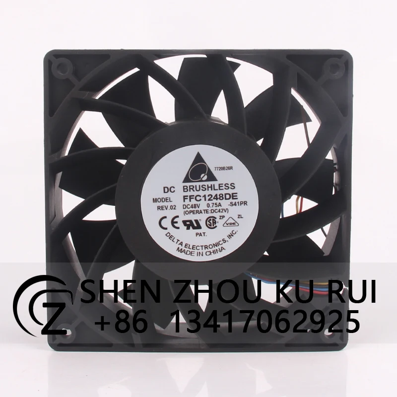 FFC1248DE чехол охлаждающий вентилятор для Delta 12V24V 120X120X38 DC48V 0.75A ECAC большой объем промышленный центробежный вытяжной вентилятор