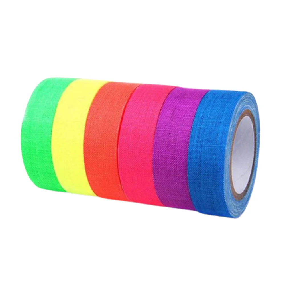 

6 шт./компл. светящаяся наклейка УФ-черный свет, реактивная светящаяся в темноте лента, неоновая лента Gaffer, предупреждающая УФ-лента для украшения дома