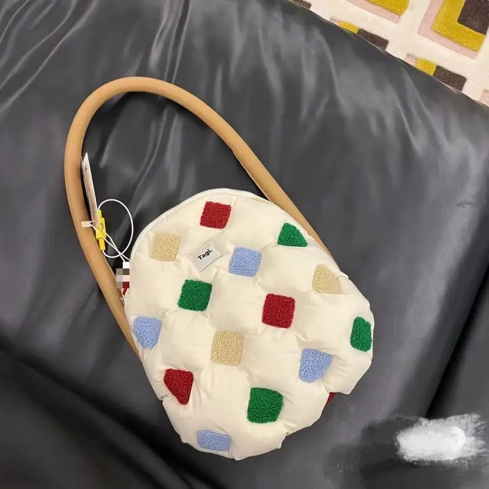 

Okay Bangbang Bag New Women's Bag Cotton Filled Embroidered Children's Bag One Shoulder Portable Underarm Bag