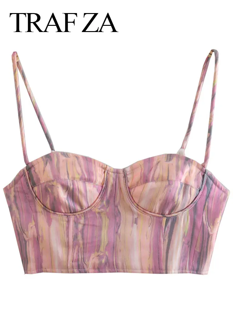 

Женский короткий топ на молнии сзади, с милым принтом