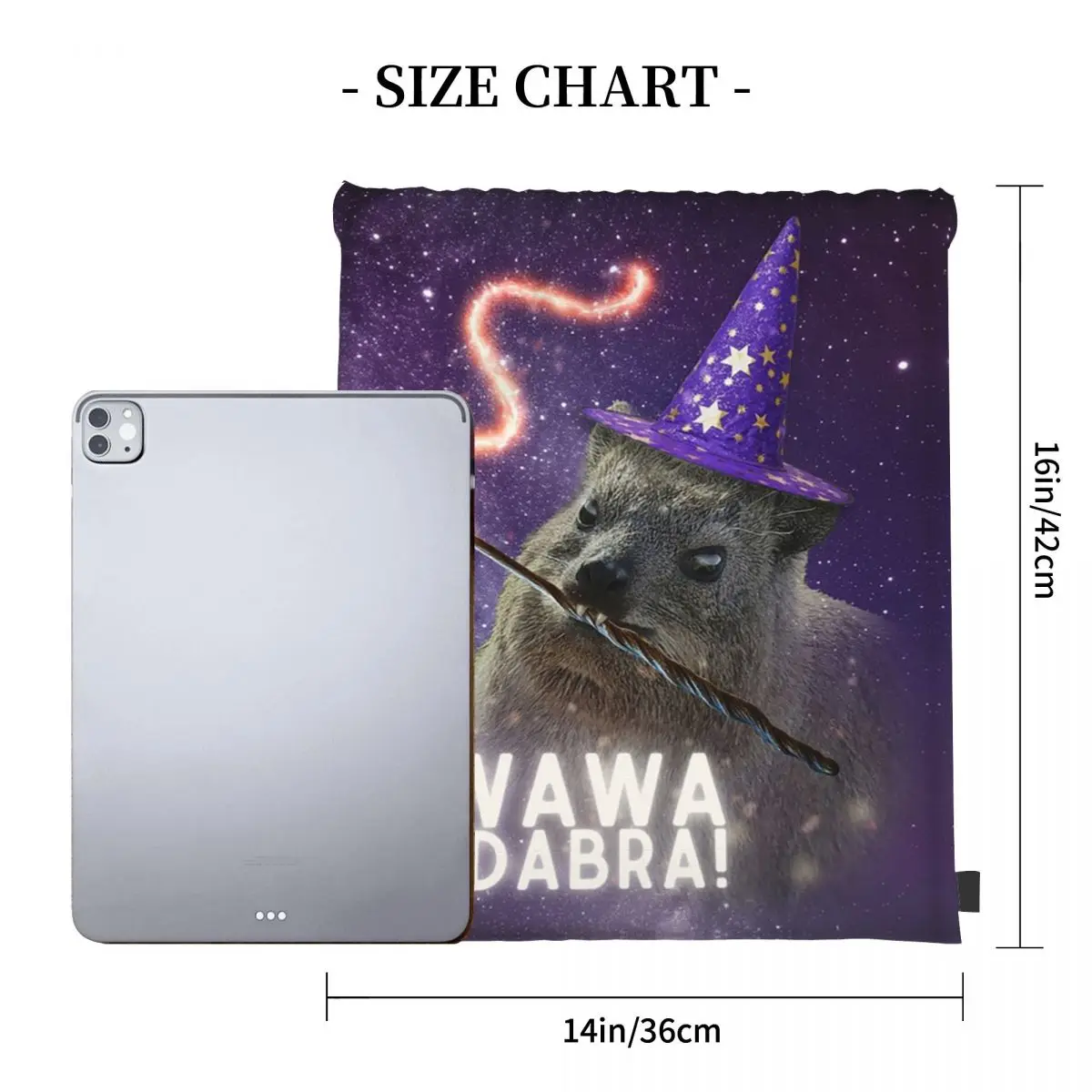 Фото Рюкзаки AWAWA KADABRA Rock Hyrax Wizard, многофункциональные спортивные сумки с завязками и карманами, сумки для книг для мужчин, женщин, студентов №3