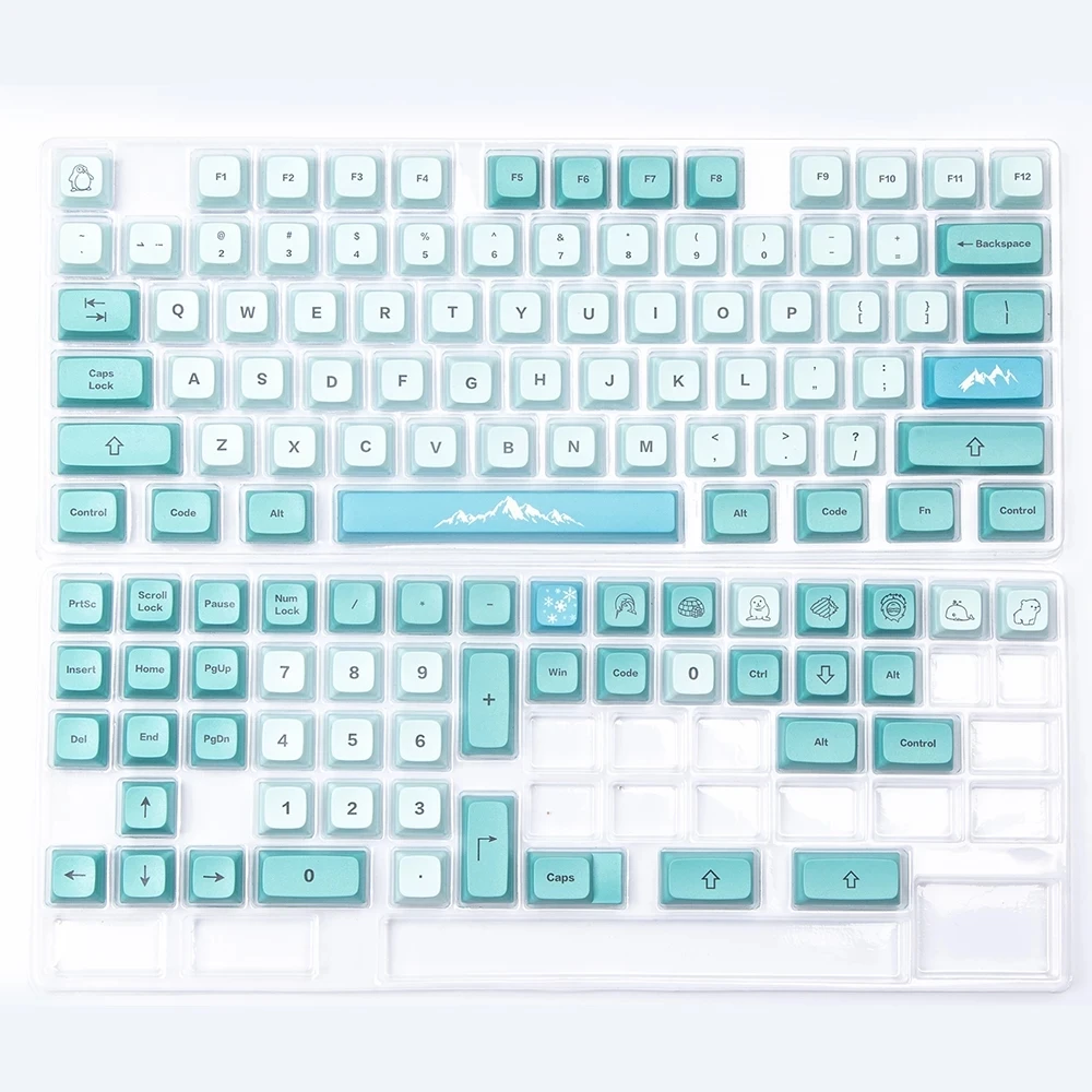 

123 Keys XDA Keycap GMK Iceberg Keycaps PBT DYE-Sublimation For 61 64 68 84 87 96 104 108 Cross Switch Mechanical Key