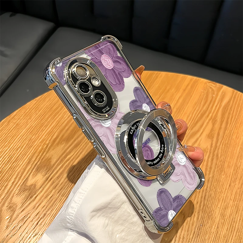 Фото Мягкий чехол для телефона Vivo Y05 Y04 Y03 Y02S Y02A Y02 Y02T Y01, роскошный противоударный чехол-подставка с цветочным узором №3