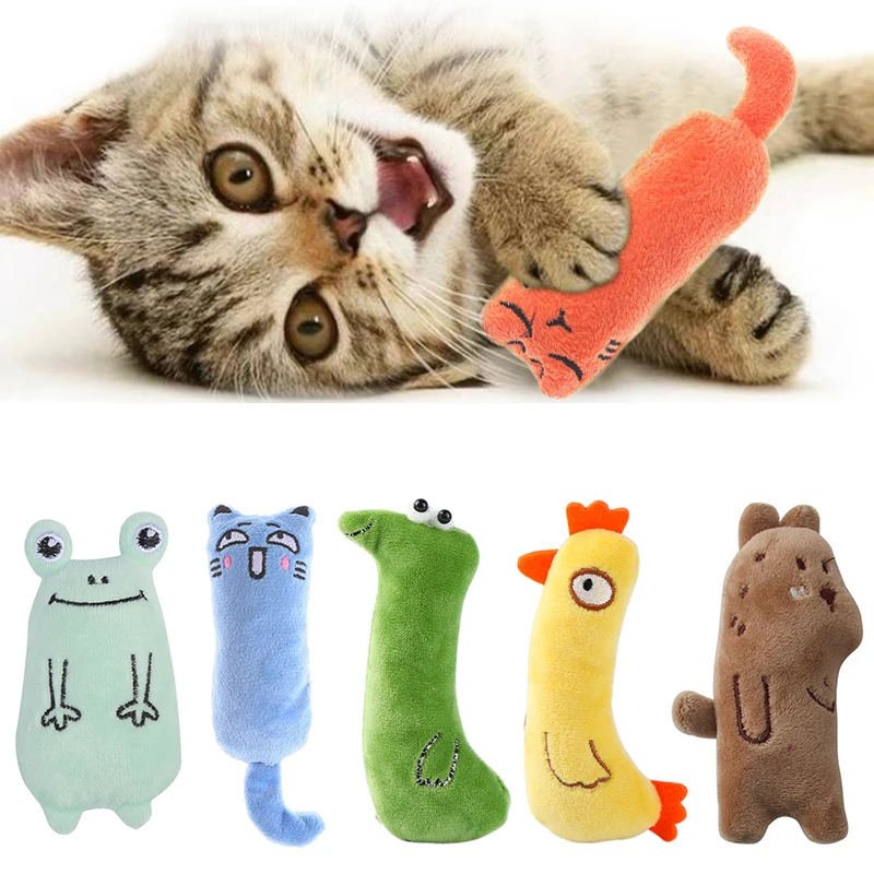 

Plush Cat Toy Catnip Cute Funny Chew Cat Playthings Interactive Kitten Mini Teeth Grinding Thumb Chewing Toy Pet Accessories