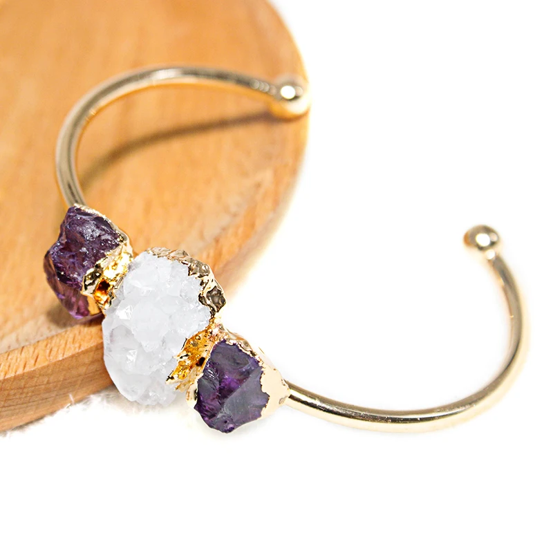 Браслет-манжета Misncol из аметиста