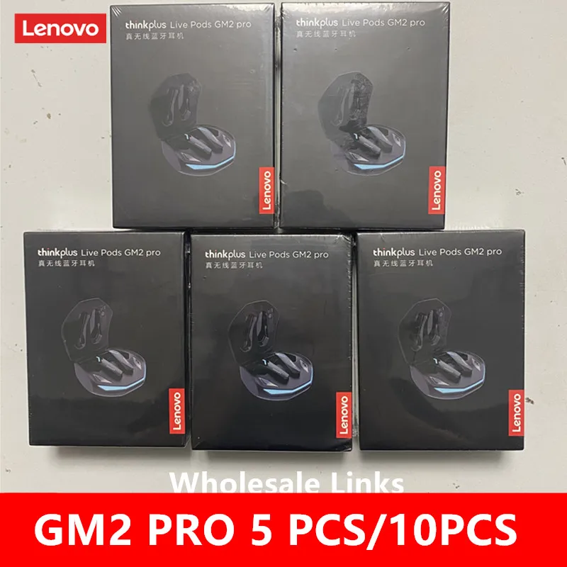 Lenovo GM2 Pro 5PCS 10PCS Earphone Bluetooth Wireless Earbuds Low Latency Headphones HD Call Dual Mode Gaming Headset With Mic
