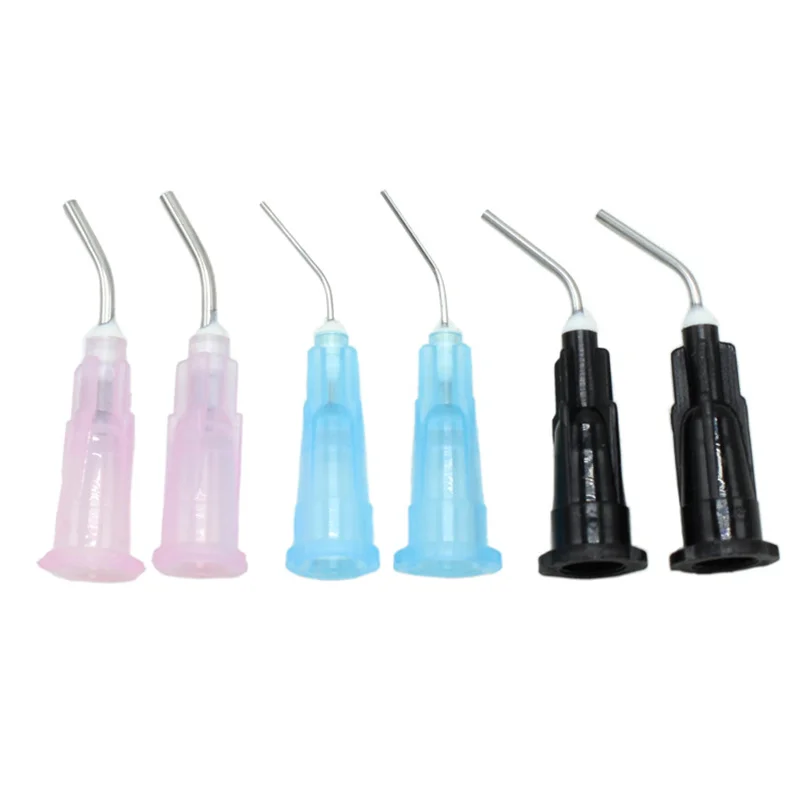 100Pcs Composite Resin Syringe Tips Equipment Irrigation Bent Needle Tips Dental Flow Sealant Etchant Acid Reagent Delievery