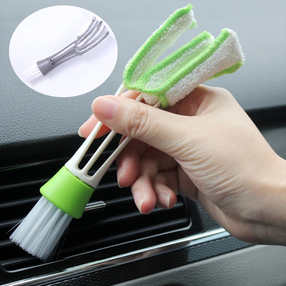 Car Air Conditioning Brush Dust Dirt Brush Vacuum Attachment Car Clean Tools Car Air Outlet Slit Dust Removal Brush