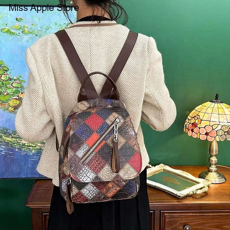 Backpack for Teenage Girls Leather Backpack Women Fashion Wild Trend Casual Small Ladies Travel Bag