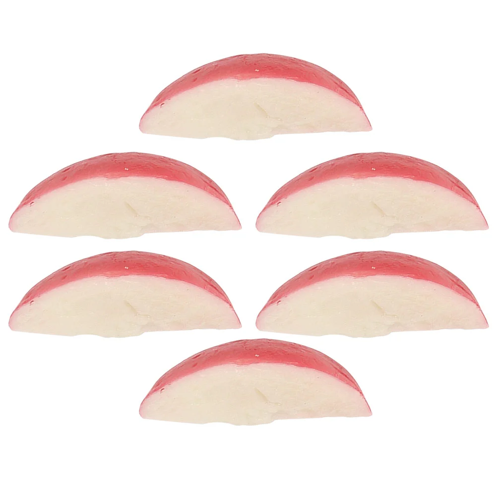 

6 Pcs Restaurant Radish Props Simulated Vegetable Slices Artificial Lifelike Decorations Display Models
