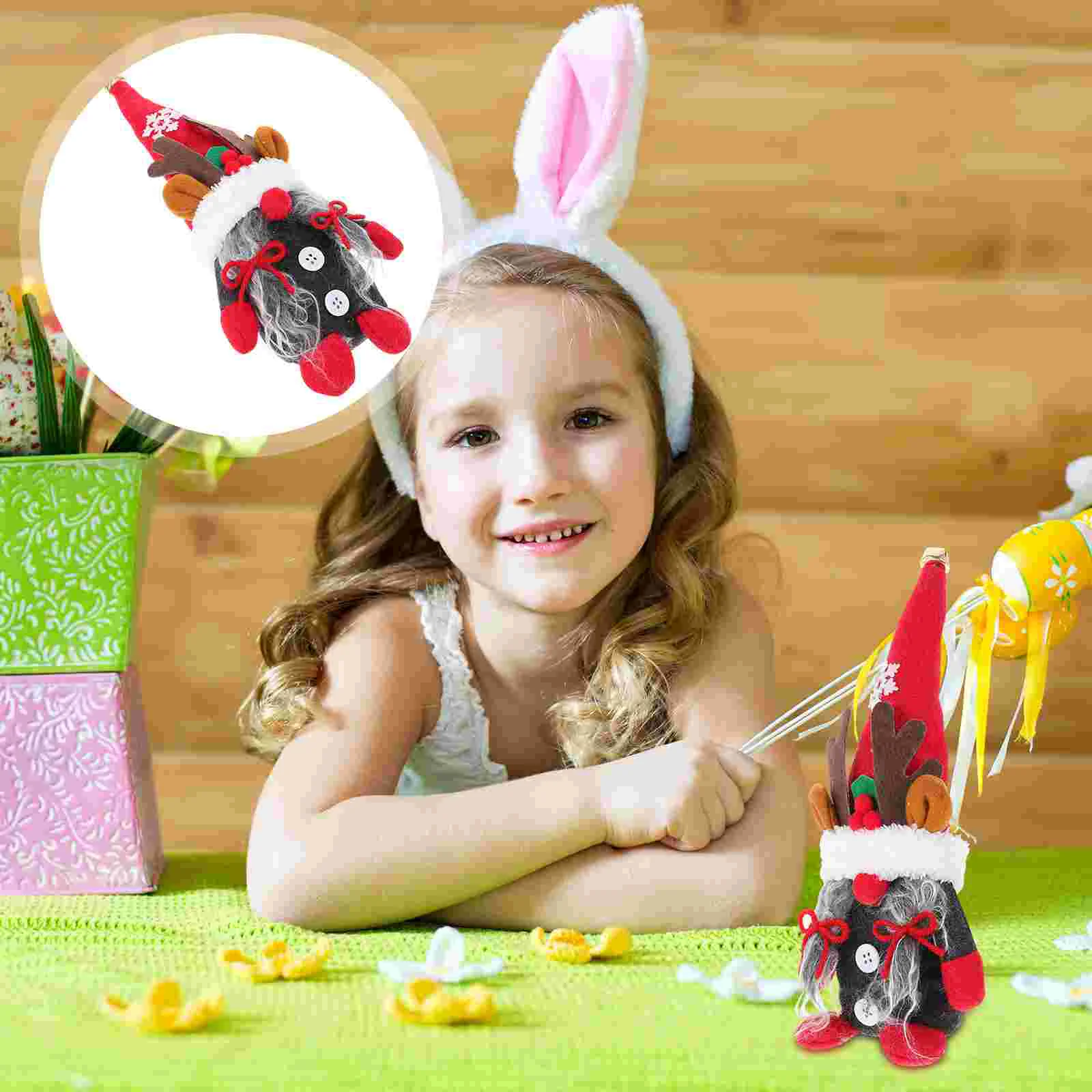 

2 Christmas Antler Gnome Desktop Decor Xmas Party Layout Adornment Home Decor