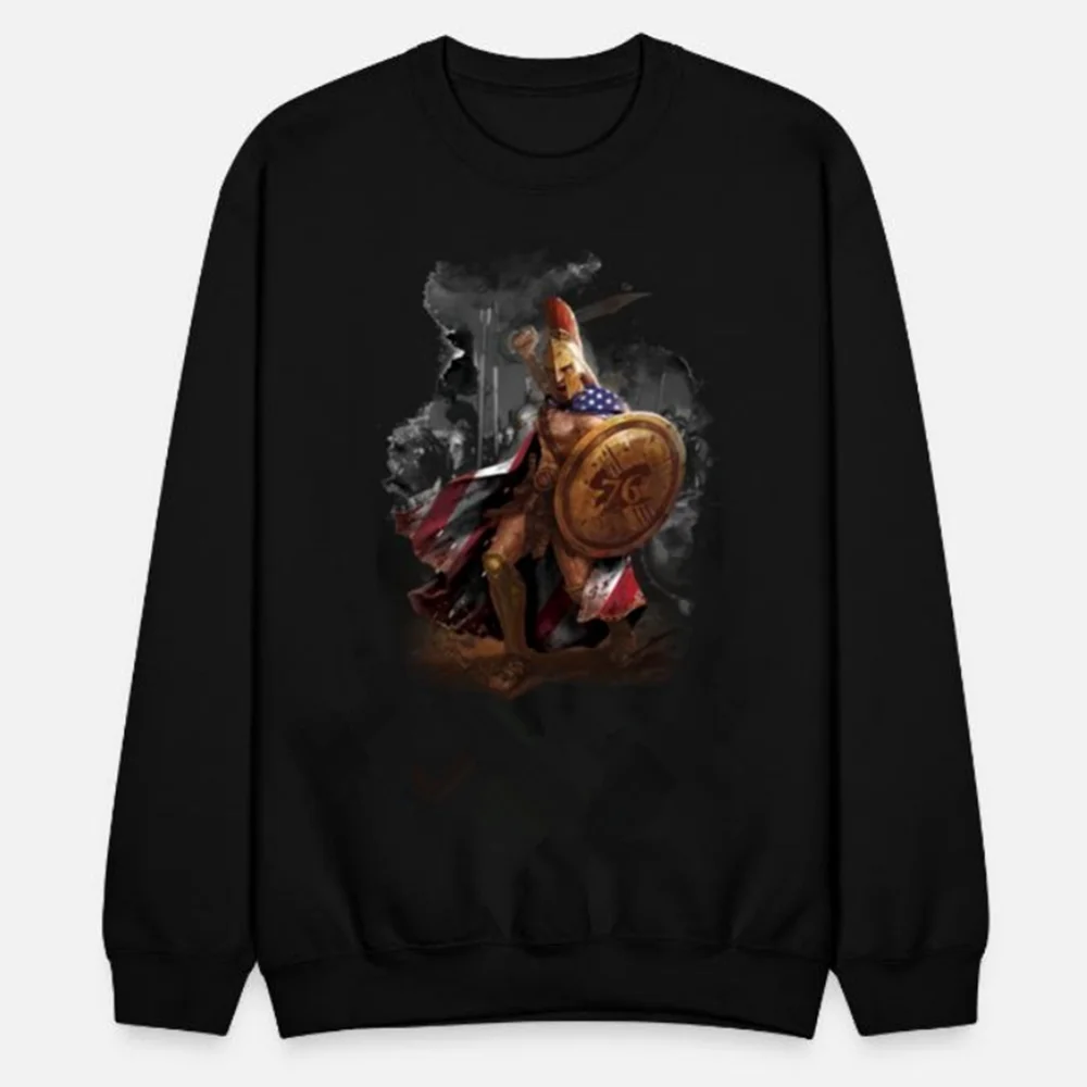 Пуловер Amercian Spartan Warrior толстовка из 100% хлопка удобная повседневная мужская модная