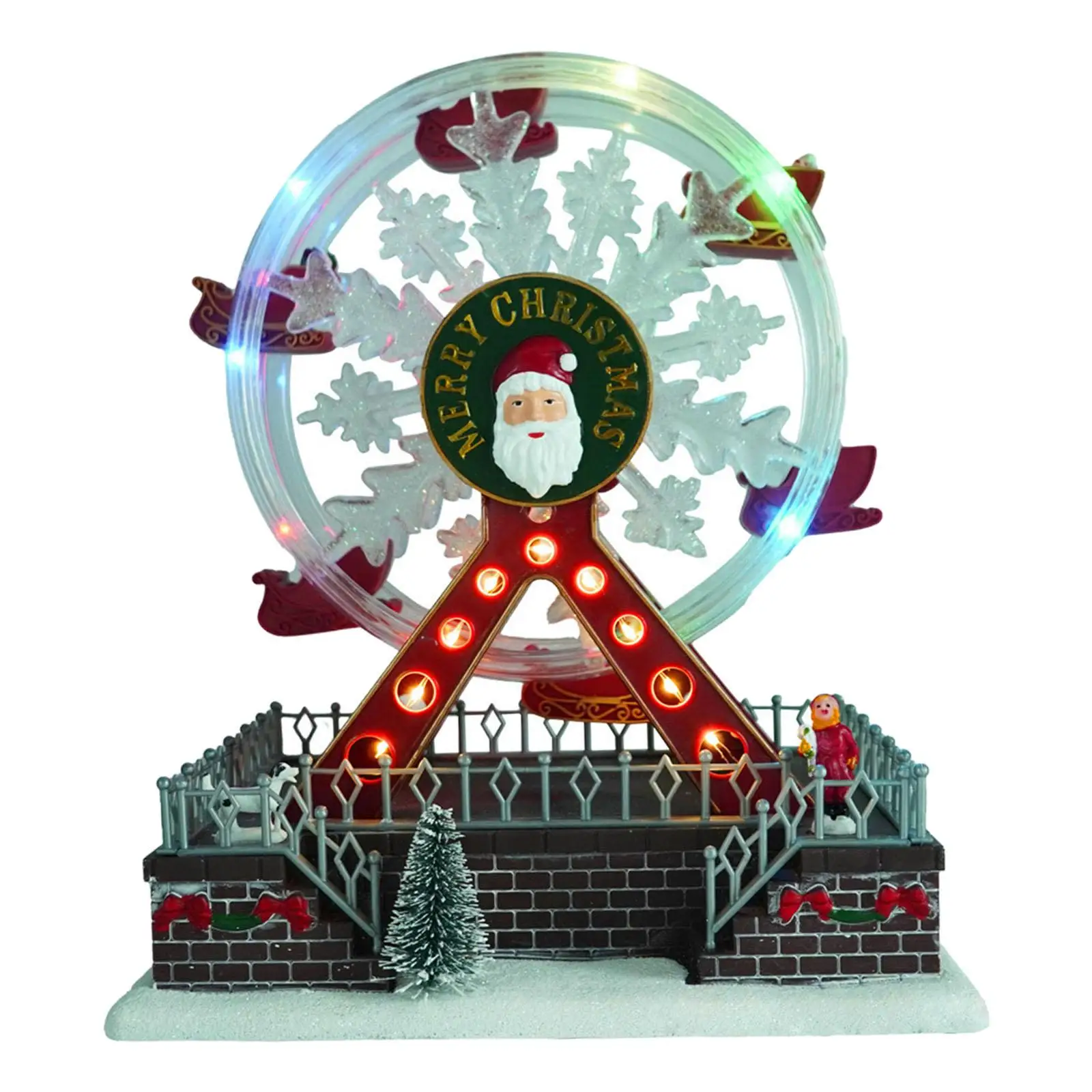 

Christmas Rotating wheel Wheel with LED Light Musical for Home Decorations