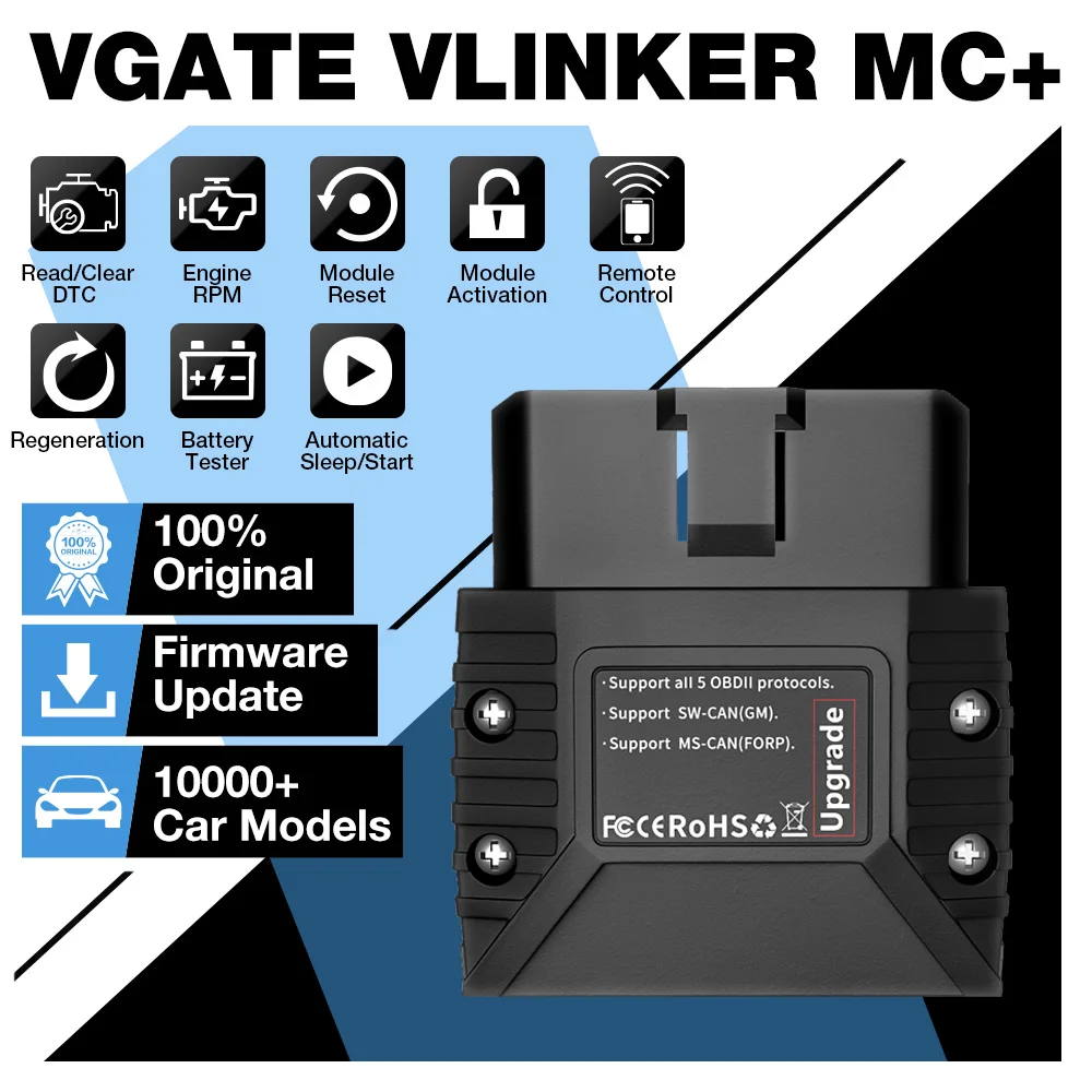 Автомобильный диагностический сканер Vgate vLinker MC + ELM327 V2.2 WIFI OBD2 Bluetooth-совместимый ICAR