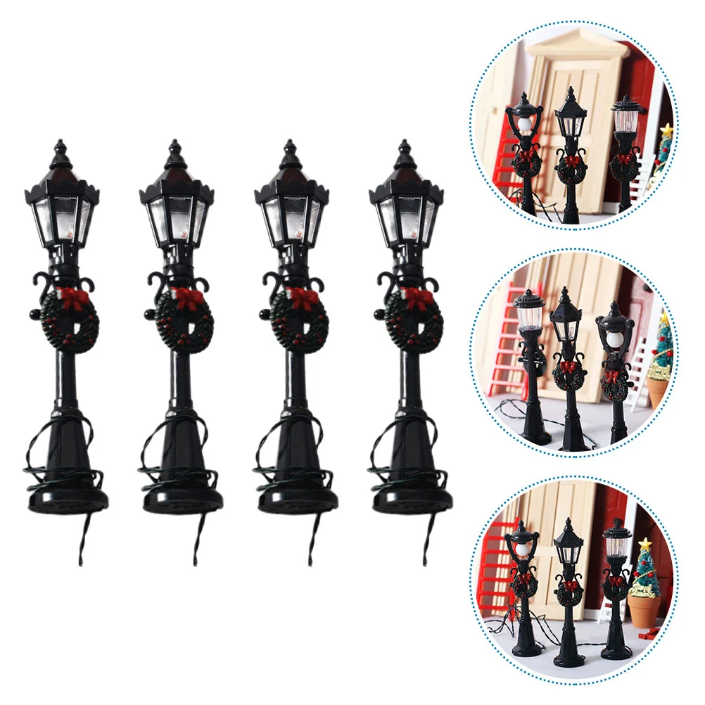 

Street Lamp Light Post Minilights Miniature Micro Christmas Train Model Landscape House Lamps Railway Lantern Models Accessories