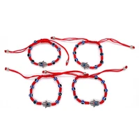 10 pieces lucky bracelet turkish blue eye hamsa hand charms red string braided good for jewelry men women gift