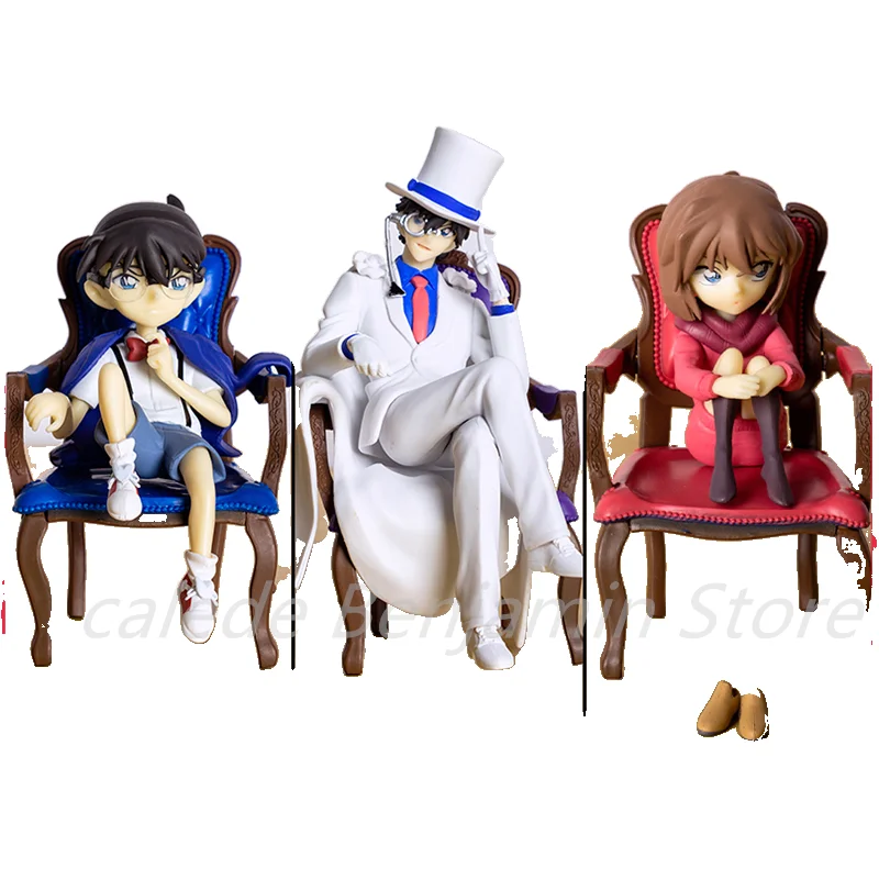 

Detective Conan Rachel Jimmy Kudo Haibara Ai Kuroba Kaito Sitting Posture Chair Action Figure Toys Doll Kids Gift
