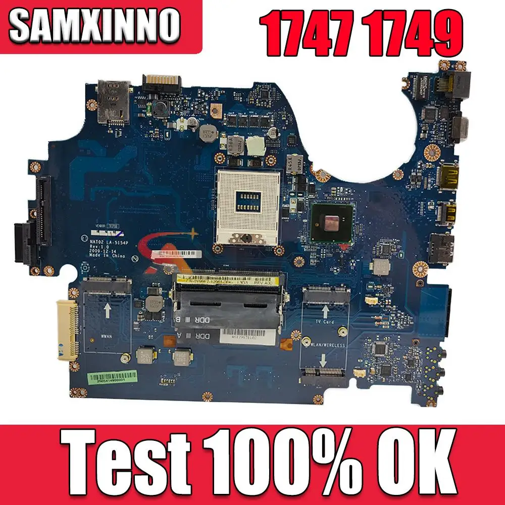 

Laptop motherboard For DELL Studio 1747 1749 Notebook Mainboard LA-5154P HM55 DDR3