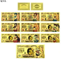 10pcs japanses classic anime sailor moon gold foil banknotes 10000 yen uncurrency for childhood memory collection cute girl gift