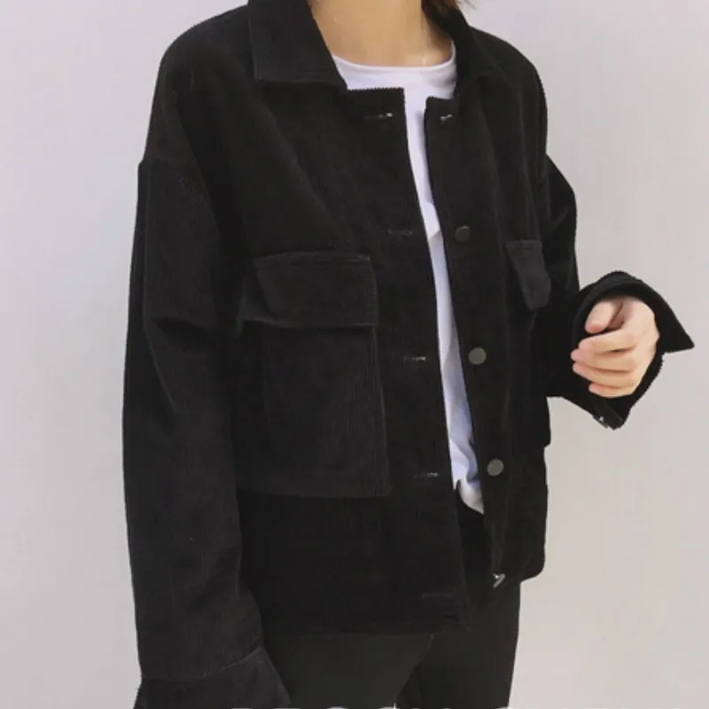 Базовые куртки для женщин трендовая однотонная Вельветовая Весенняя короткая