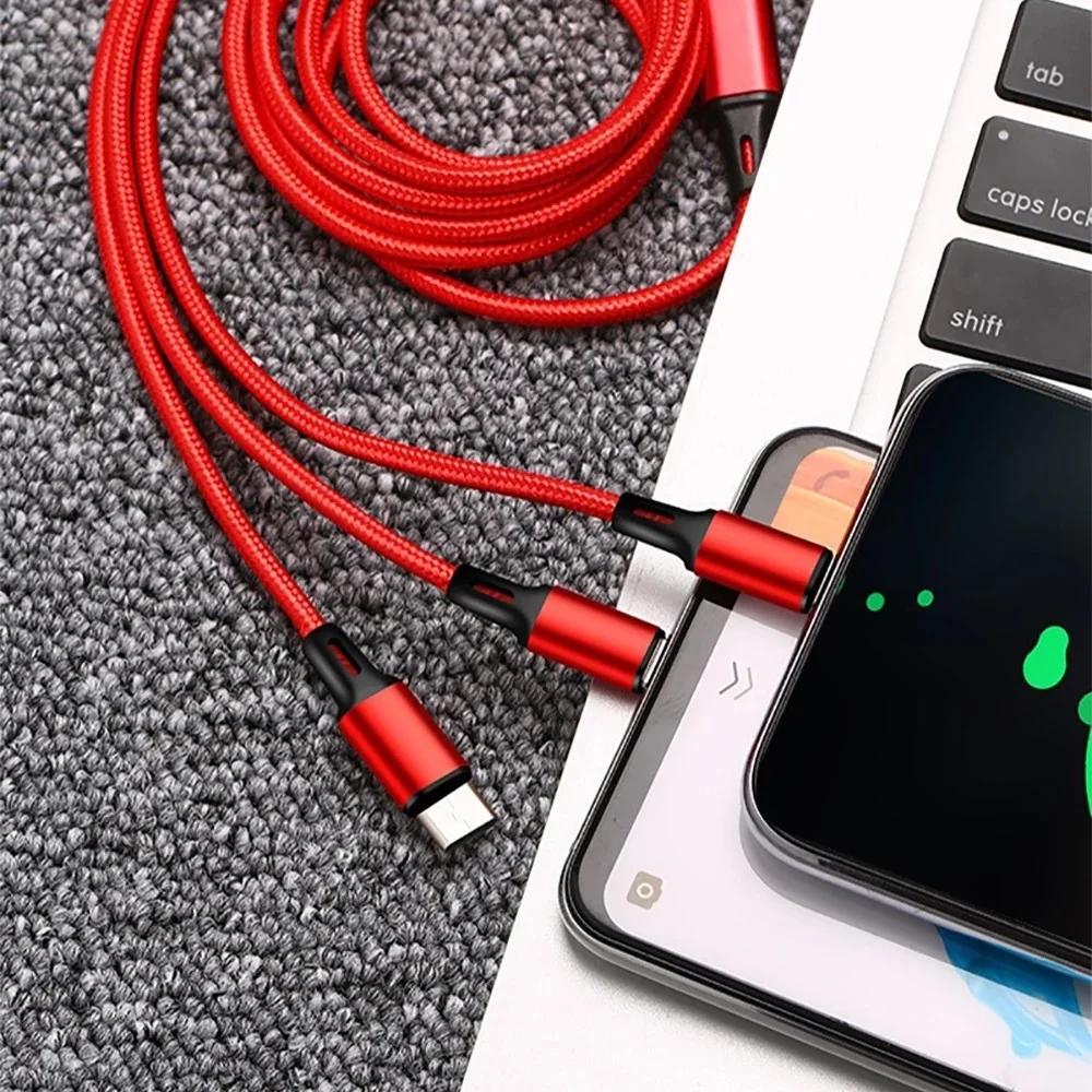 3 в 1 Micro USB Type C зарядный кабель с несколькими Usb-портами |