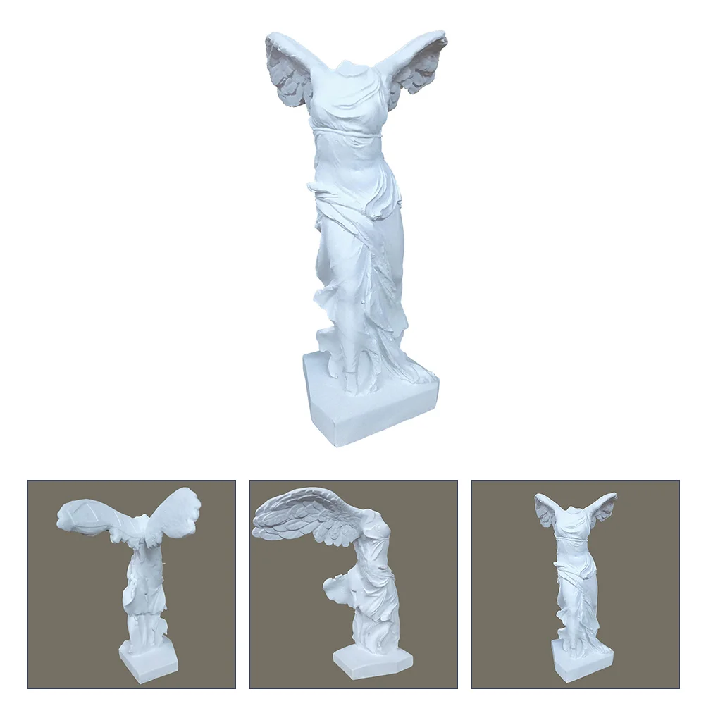 

Goddess Statue Sculpture Greek Love Figurine Figurines Ornament Victory Winged Alabaster Louvre Marble Cast Bust Head Resin